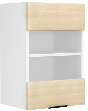 Küchenschrank hängend, Maße ca. H. 60 x B. 40 x T. 31 cm, Hängeschrank mit Glas, Küchenmöbel – Fasola