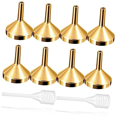 Cabilock Lot De 12 Mini-entonnoirs En Métal Pour Petites Bouteilles Flacons Huiles Essentielles Parfums