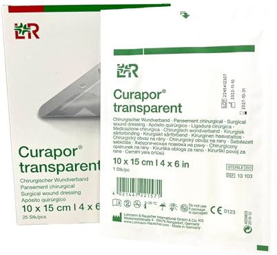 CURAPOR transparent 10 x 15 cm, Chirurgischer Wundverband, steril, 25 Stück
