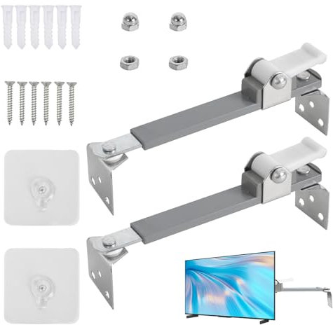 2 Stück TV-Sicherheitsgurte aus Metall, Möbel Kippsicherung Set， Verstellbare TV-Anker für Babyschutz, um vorwärts oder rückwärts Kippen zu verhindern für TV, Büro, Schrank (8,6–14,1 Zoll)