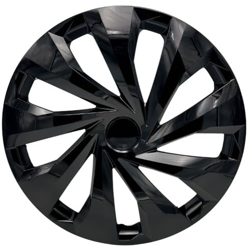 Trimak Radkappen 15 Zoll Radzierblenden 4er Set Schwarz ABS Kunststoff Schlagfest und Hochwertig