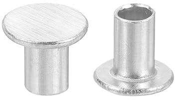 QUARKZMAN 100 Stück Halbhohlnieten 5mm x 8mm Aluminium Silber | Flachkopf Halbhohle Nieten, Für Industrie Haushaltsreparatur Befestigung
