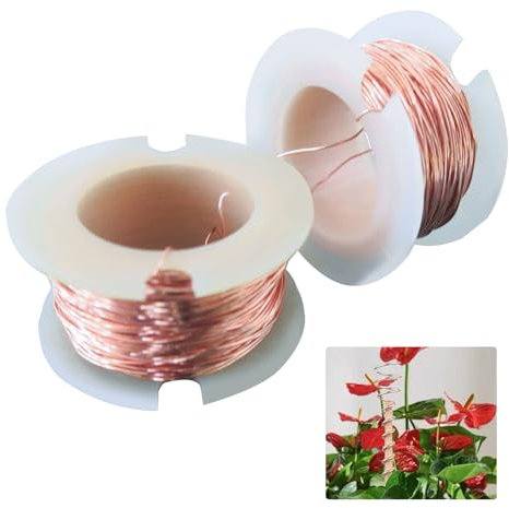20m Electroculture Gardening Kupferdraht, 99,9% Reiner Kupferdraht, blank Kupferdraht ø 0,5mm für Garten, Pflanzen und Gemüseanbau, Air Plant Holders - 2 Rollen, 10M pro Rolle