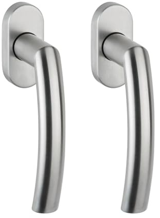 FELGNER ensemble de fenêtres Torino | ensemble de 2 pièces | quincaillerie de fenêtre en acier inoxydable | poignées de fenêtre ergonomiques pour la sécurité des fenêtres | acier inoxydable mat
