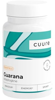 Guarana - CUURE - Caféine 333 mg - Sport, Énergie, Minceur - 90 gélules - 90 jours - 1 Gélule/Jour - Vegan - Fabriqué en France