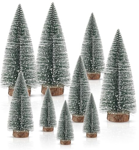 9 Stück Mini Weihnachtsbaum Mini Weihnachtsbaum Künstlicher Mini Grün Tannenbaum Klein Weihnachtsdeko für Tischdeko DIY Schaufenster 10/15/20CM