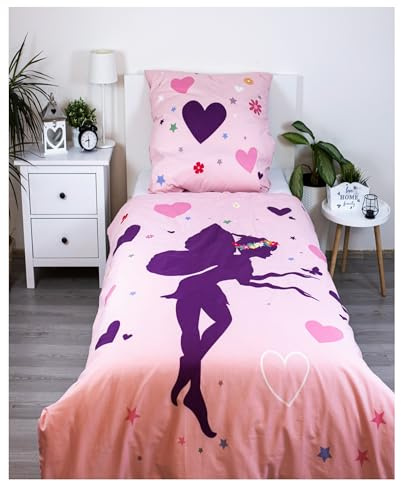 Theonoi Set 2 teilig Kinder Bettwäsche Bettbezug Wendebettwäsche 135x200 80x80 Baumwolle Öko-Tex Deutsche Standardgröße Fee Elfe Fairy