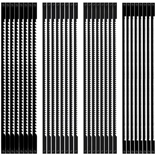 32 Pezzi lame per seghetto oscillante 10/15/18/24 Lame da Traforo Standard a Taglio Fine con Pernetto Trasversale per Segare Legno Plastica Schiuma Metalli Teneri - 127mm