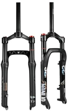 BSFHQS Fahrrad Federgabel 20 26 Zoll 4.0 Reifen Schnee Strand Fat Fork 120/130mm Verfahrweg 1-1/8 Gerader Mountainbikes Luftgabel QR 9 * 135mm Snow Beach Bike Air Fork(20)