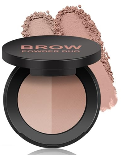 Eyebrow Powder, Two-Color Eyebrow Palette Pomade, Easy to Apply Eye Makeup kit, Waterproof, Sweat-proof, No Blooming Long Lasting, Naturally-Looking Brows All Day