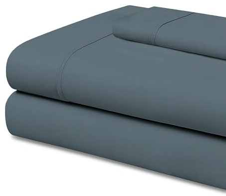 Easycosy Juego Sábanas 4 Piezas Bies Cama 105 Microfibra Grisaceo | Juego de cama con sábana encimera, bajera ajustable y 2 fundas de almohada de microfibra suave y resistente.