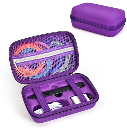 ZLiT Tragetasche für MYNT3D Super 3D-Stift, schützende Aufbewahrungstasche, 3D-Stift-Set, Hülle für MYNT3D Super 3D-Druckstift, Filament-Nachfüllpackungen und Ladekabel (lila)
