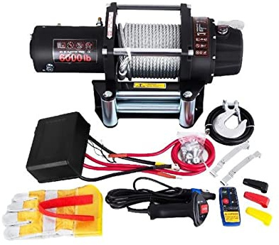 Cabrestante eléctrico de 6000LBS y 12V for Cable de acero de 4X4 y 13M, cuerdas for remolque de coche, correa de remolque con Control inalámbrico, camión todoterreno ATV