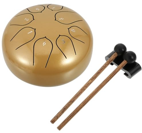 HYTROVE 1 Satz Ethereal Drum Handtrommel mit Goldene Stahlzungentrommel für Meditation Musikunterricht und Kreative Klangspiele Zubehör