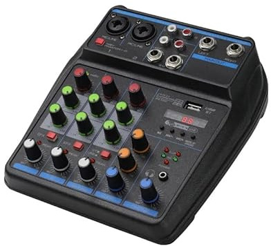 Mixer DJ, Console di missaggio audio portatile con sistema di monitoraggio dell'alimentazione Phantom Bluetooth 48V