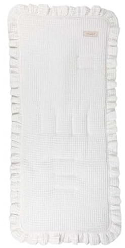 Colchoneta Universal Transpirable para Silla de Paseo – Compatible -Bugabo - Jané, Inglesina, Easywalker, Kinderkraft, UPPAbaby – Funda de Verano para Carrito de Bebé (Arneses sí, Waffle blanco)