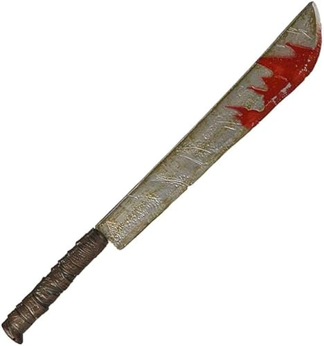 Pretend weapons for Adult/Child Halloween, cosplay,costumes, accessories , Ornaments, Toy, Dummy weapon, Carnival, Theme Party, multi (Bloody machete 76 cm)
