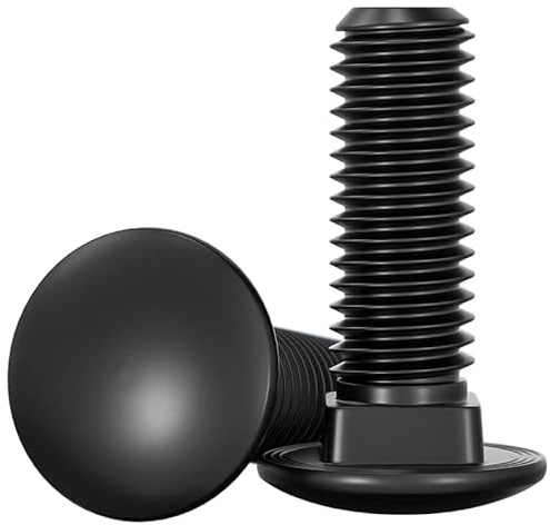 Schlossschraube M5 x 30 mm, Edelstahl V2A VA A2, DIN 603 / ISO 8677, Flachrundkopf mit Vierkantansatz, Vollgewinde,Schwarz 10 Stück，(DK: 10.8 mm)