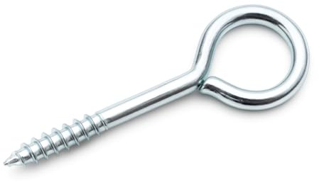 Design61 10 viti ad anello con occhiello con filettatura in legno, gancio a vite zincato per parete e soffitto, ganci per il fissaggio di corde, catene, piante lampade (61 x 4 mm, 10 pezzi)