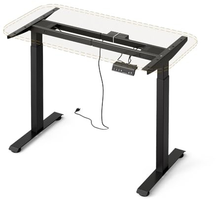 Vicco Gambe per tavolo Elevate, Nero, 2 motori, adatto per superfici di lavoro regolabili in altezza nell'home office