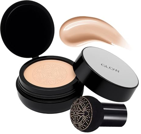 KUIRUNRX® Cushion Fondotinta CC Crema con Fungo Testa, Idratante Concealer Base Trucco, Fondotinta Correttivo Viso e Collo, Lunga Tenuta, Incarnato Uniforme Per Tutti i Tipi di Pelle (Natural)