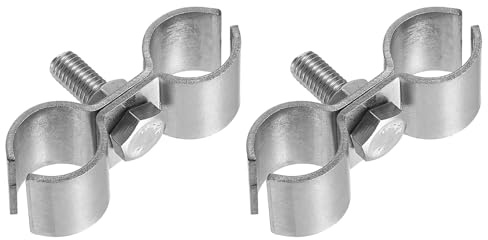 sourcing map 2pcs Chain Link Fence Panel Clamps, Dog Kennel Clamps for 13/16(20mm) Round Pipe Frame, 304 Stainless Steel Fence Connector Temporary Dog Cage Hardware Parts with Bolts and Nuts