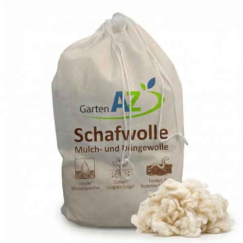 Schafwolle zum Düngen Schafschurwolle Organischer Langzeitdünger 1 kg | Rohwolle als Mulchmaterial