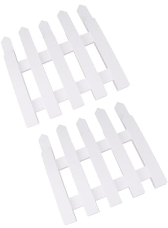 ABOOFAN Set 2 Pezzi Recinzione in Legno Bianco 1,2 M per Bordatura del Tronco, Decorazione da Esposizione Negozi e Recinzione Miniatura per Alberi di Natale, Decorazione per Feste