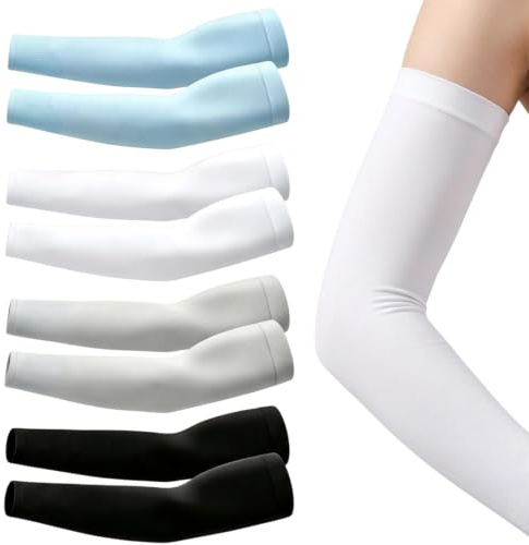 Oncjilu 4 Pairs Arm Sleeves for Men & Women, Armlinge Radsport Herren, UPF 50+ UV-Schutz Arm Sleeves für Outdoor Sport, Atmungsaktive Unterarmschutz für Golf Laufen Radfahren Gartenarbeit