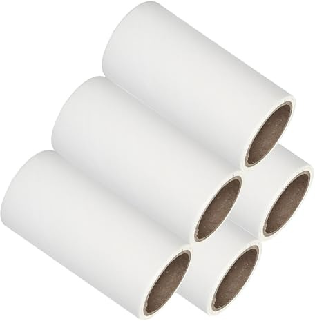 Outanaya 5 Rollos de Papel Adhesivo Desgarrable para Quita Pelos Mascota y Ropa, Cinta de Limpieza Pegamento Uniforme y Uso Prolongado para Limpieza en Casa