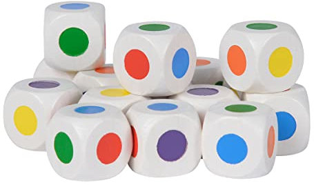 Noris 606154364 - 15 Farbwürfel aus Holz im Blister, 16mm