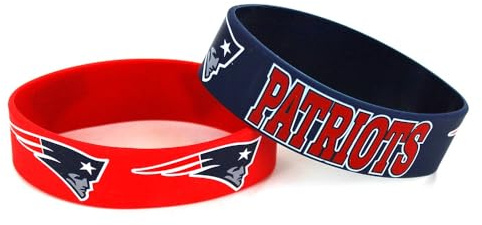 NFL New England Patriots Silicone Rubber Bracelet, 2-Pack