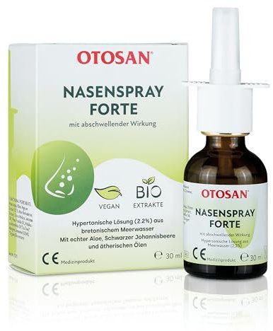 OTOSAN Forte natürliches Nasenspray 30ml mit Meerwasser und Biopflanzenextrakten | abschwellend, reinigend, befeuchtend | Medizinprodukt