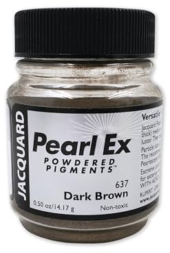 Jacquard Pearl Ex Pigment Powder 0.5 oz Dark Brown - Loose Mica Powder for Epoxy Resin, Watercolors, Calligraphy Ink & Clay - Epoxy Pigment Powder - Epoxy Resin Color