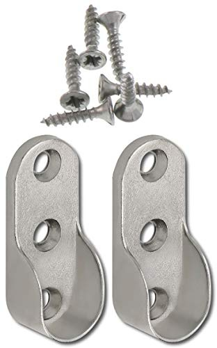 SECOTEC Schrankrohr Halter | oval 30x15 mm | seitliche Befestigung für Nischenstange | 2 Stück