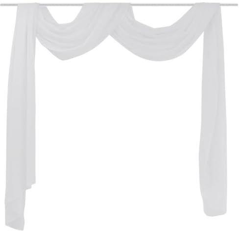 vidaXL Voile Querbehang 140x600cm Weiß Fertiggardine Freihanddeko Gardine