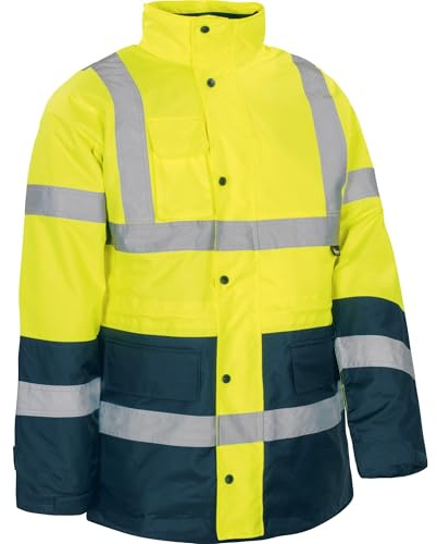 Vizwell Premium Warnschutzparka 2in1 orange-Marine oder gelb-Marine Gr.S - 5XL