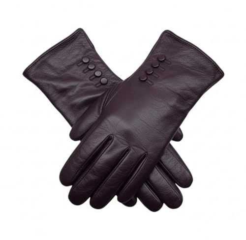Emporium Leather Damen NEU super weich Premium Luxus Echt Schleife Leder Handschuhe Vollständig gefüttert Winter warm Alltag fahren - Lila, S