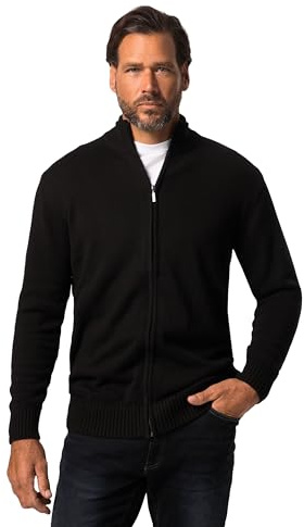 JP 1880 Strickjacke Mit Rv 7gg, Cardigan Uomo, Nero, 6XL