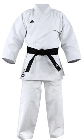 adidas WKF Training Karate Uniform (310G/11oz) - 170cm, White - Made of Pre-Shrunk Cotton, Unisex Karate Gi for Adults & Kids, for Training & Sparring, Approved by the World Karate Federation