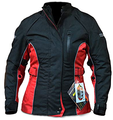 WinNet Giacca da Moto Princess da Donna con Protezioni Omologate C.E. ed Imbottitura Removibile (S)