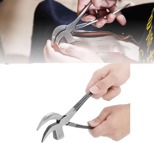 Pinza Calzolaio Acciaio Bocca Frastagliata Strumento Manuale Calzoleria | Nero Acciaio Forgiato Resistente Mascelle Dentate Impugnatura Ergonomica Lavorazione Pelle Artigiani