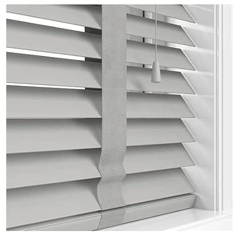 Grey/Silver 120 x 150cm Faux wood window Shutters, Ladder Tape - 50MM Horizontal Slats - Included Child Safe