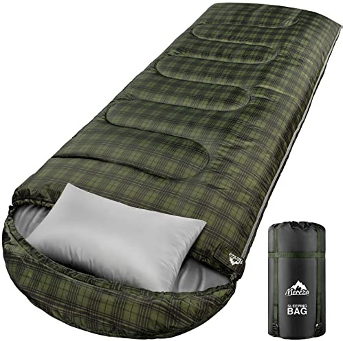 MEREZA 0 Degree Winter Sleeping Bag for Adults Kids with Pillow, Cold Weather Sleeping Bag for 4 Season Camping Hiking Backpacking Sleeping Bags for Big and Tall