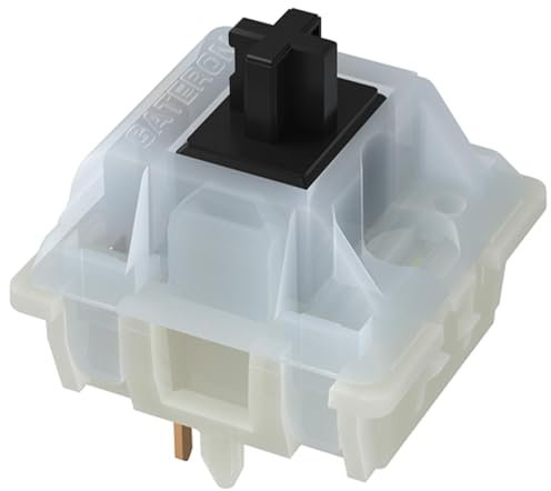 kutethy Gateron Switches Teclado mecánico Negro lechoso Amarillo 5 Pines para Todos los teclados mecánicos MX (36 Piezas, Negro)