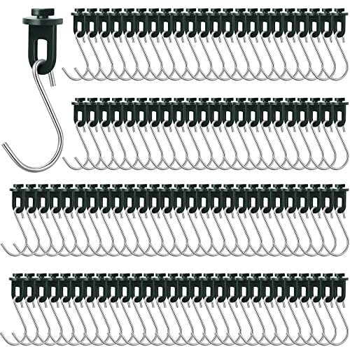 Ripeng 100 Pieces Greenhouse Hooks Hanger Twist Clips Greenhouse Fixing Clips with Stainless Steel S Hooks for Outdoor Garden Hanging Plants Plastic Insulation Netting Shading