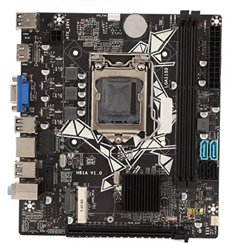 Zunate Carte Mère de Jeu H81A ATX avec Gigabit LAN, NGFF M.2M, HDMI, SATA2.0, SATA3.0, 2 DDR3, VGA, Front USB2.0, PCIE 8X, pour LGA 1150 Pin, pour Xeon E3 V3 pour CPU Série LGA150