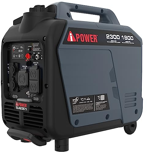 A-iPower Portable Inverter Generator, 2300W RV Ready, EPA & CARB Compliant CO Sensor, Portable Ultra-Light Weight For Backup Home Use, Tailgating & Camping (SUA2301i)