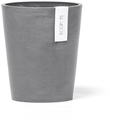 Ecopots Blumentopf Morinda für Orchideen - grau - Durchmesser Ø 17 cm rund - mit Wasserablauf - Pflanzentopf aus Recycling Kunststoff - modern für Indoor und Outdoor
