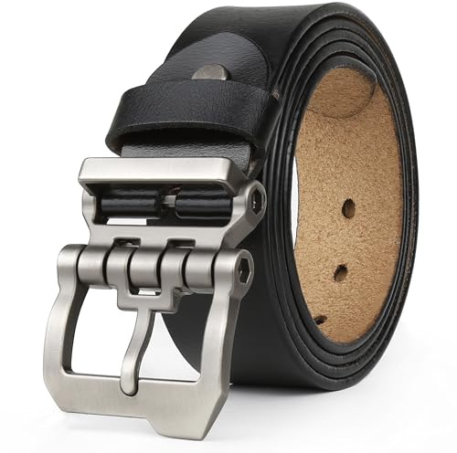 JingHao Herren Ledergürtel 110-160cm, Echtleder, Schwarz, Braun, Kaffee, Einheitsgröße, Schnalle, Surcingle Gürtel, Herren, Männer, Gürtel, Apparel-Belts
